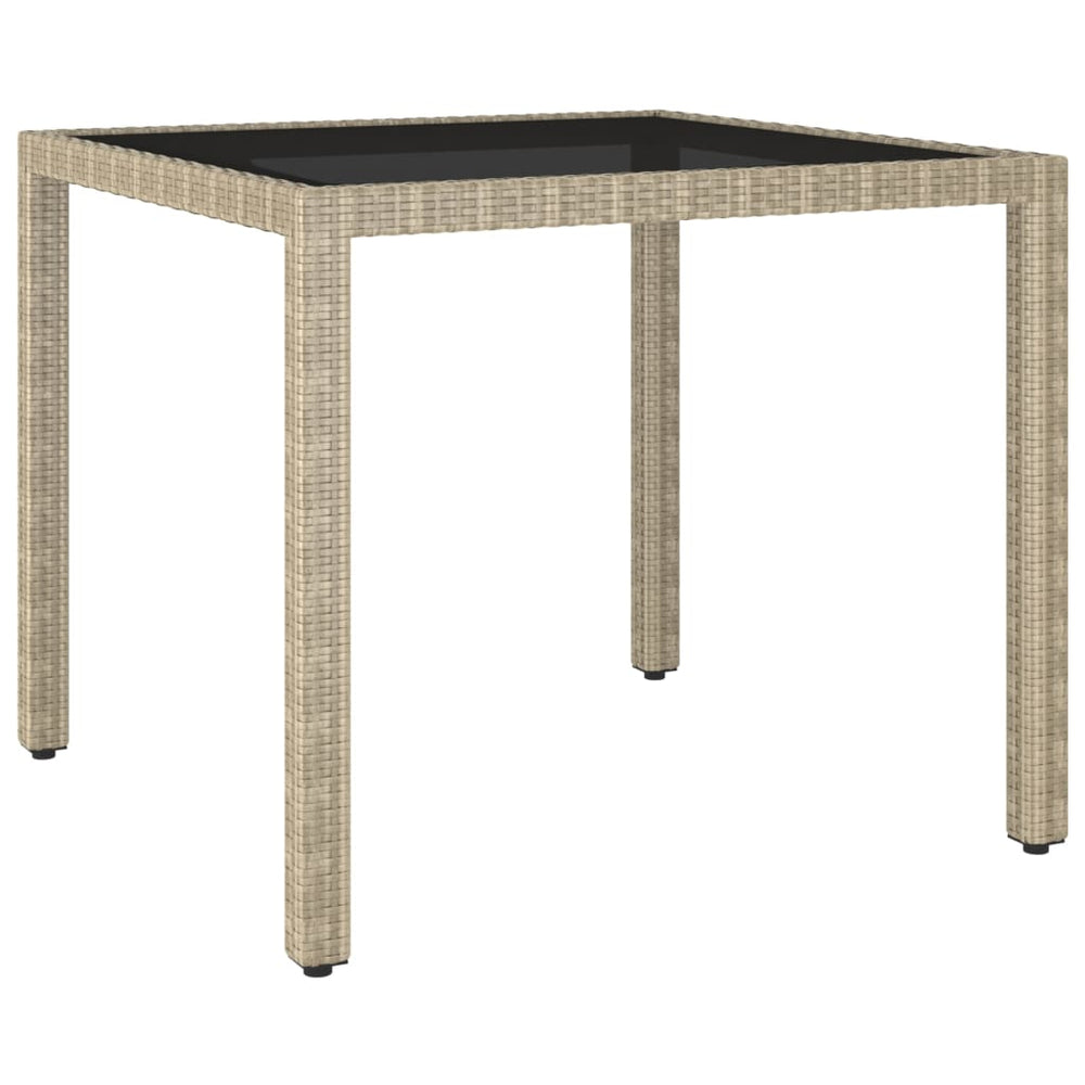 Gartentisch Beige 90x90x75 cm Poly Rattan