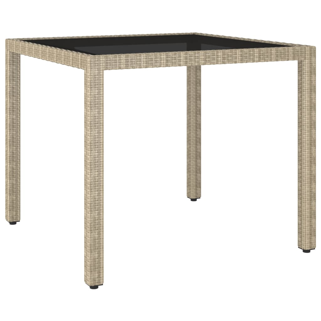 Gartentisch Beige 90x90x75 cm Poly Rattan