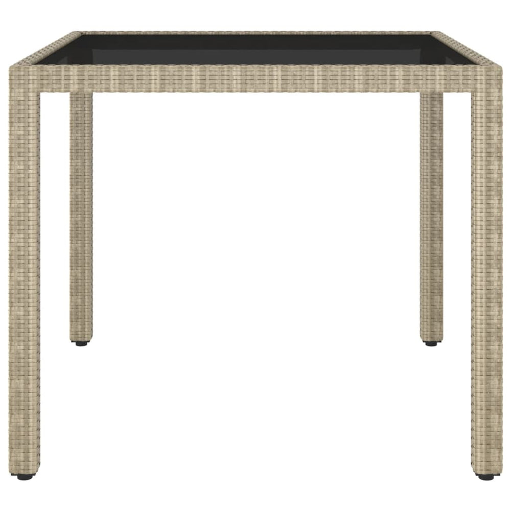 Gartentisch Beige 90x90x75 cm Poly Rattan