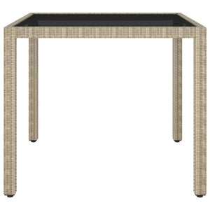 Gartentisch Beige 90x90x75 cm Poly Rattan