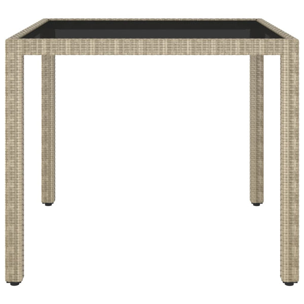 Gartentisch Beige 90x90x75 cm Poly Rattan