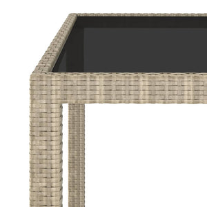 Gartentisch Beige 90x90x75 cm Poly Rattan
