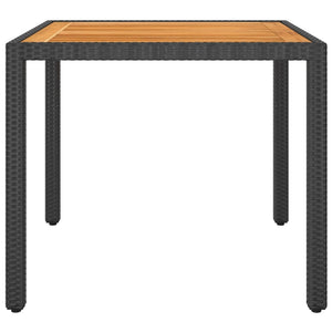 Gartentisch Schwarz 90x90x75 cm Poly Rattan