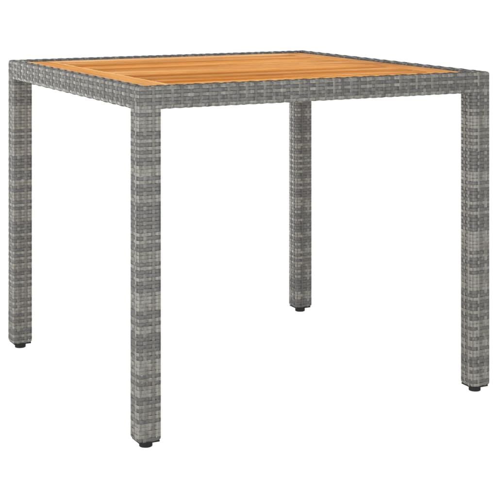 Gartentisch Grau 90x90x75 cm Poly Rattan