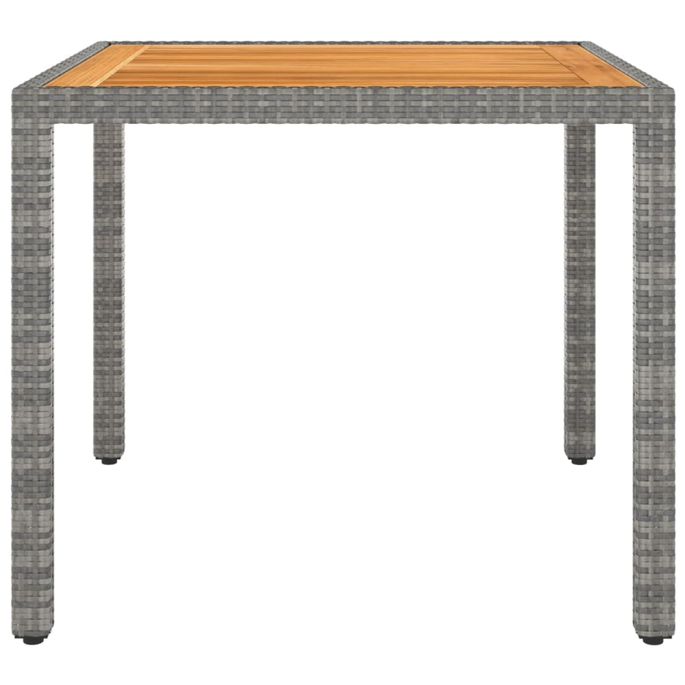 Gartentisch Grau 90x90x75 cm Poly Rattan