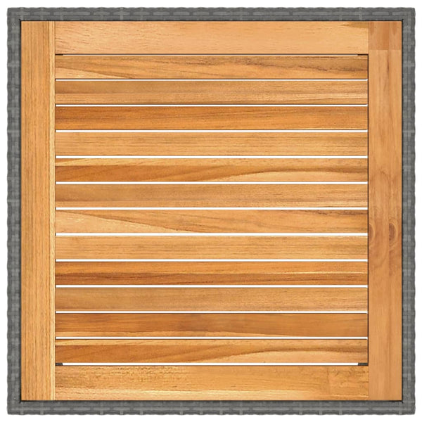 Gartentisch Grau 90x90x75 cm Poly Rattan