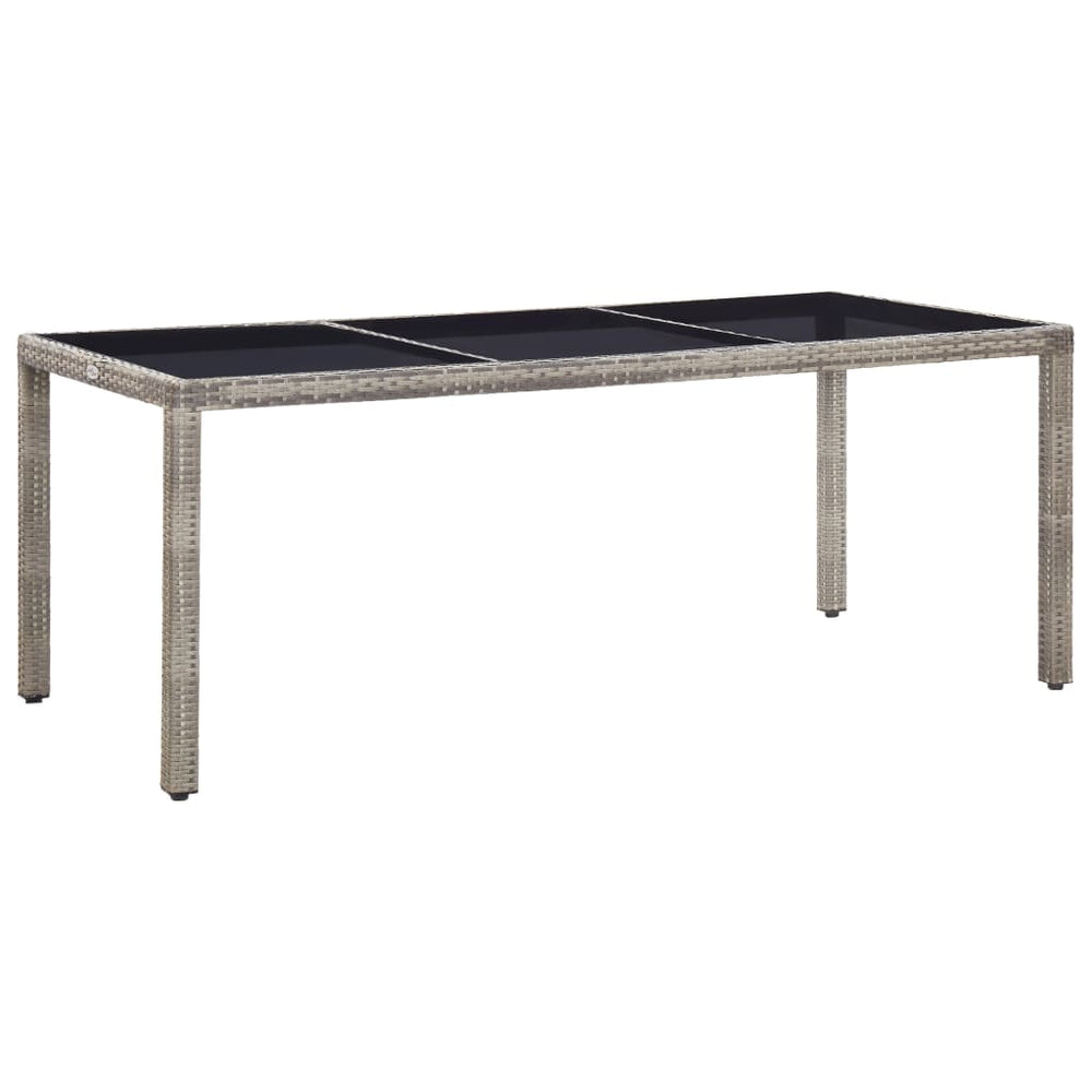 Gartentisch Grau 190x90x75 cm Poly Rattan