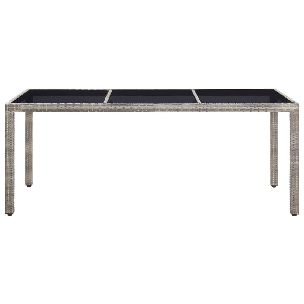 Gartentisch Grau 190x90x75 cm Poly Rattan