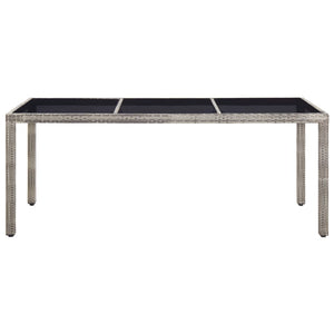 Gartentisch Grau 190x90x75 cm Poly Rattan