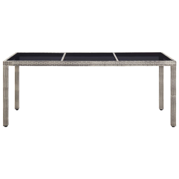 Gartentisch Grau 190x90x75 cm Poly Rattan