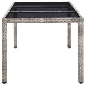 Gartentisch Grau 190x90x75 cm Poly Rattan