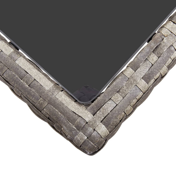 Gartentisch Grau 190x90x75 cm Poly Rattan