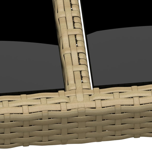 Gartentisch 190x90x75 cm Hartglas und Poly Rattan Beige