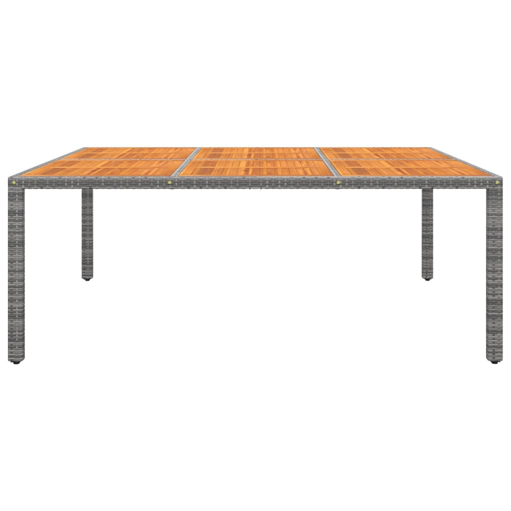 Gartentisch 200x150x75 cm Akazienholz und Poly Rattan Grau