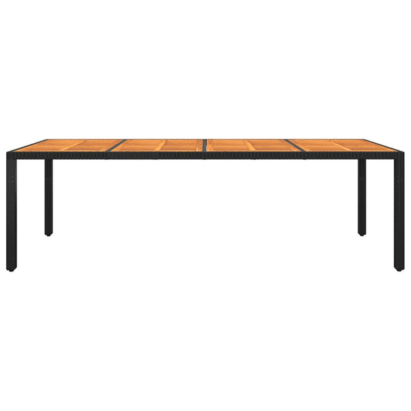 Gartentisch 250x100x75 cm Akazienholz und Poly Rattan Schwarz