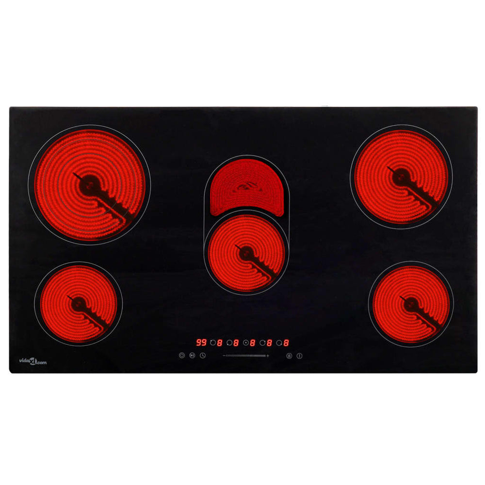vidaXL Ceramic Hob with 5 Plates Touch Control 77 cm 8500 W