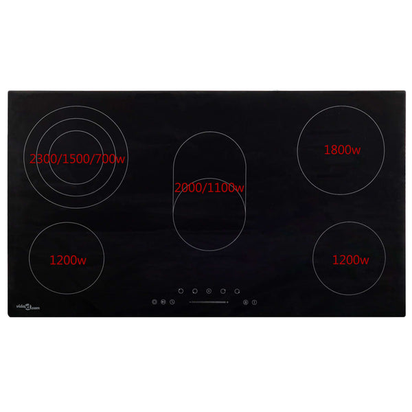 Glaskeramik Kochfeld 5 Platten Touch Control 77cm