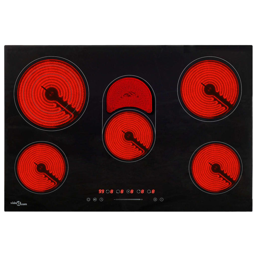 vidaXL Ceramic Hob with 5 Plates Touch Control 90cm 8500 W