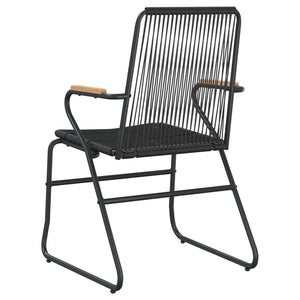 Gartenstühle 2 Stk. Schwarz 58x59x85,5 cm PVC Rattan