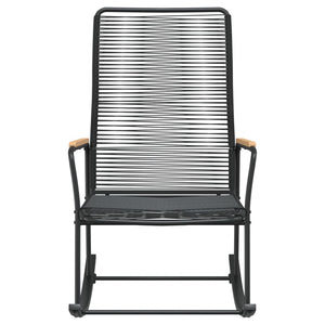 Garten-Schaukelstuhl Schwarz 59x79,5x104 cm PVC Rattan