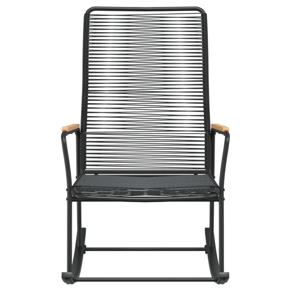 Garten-Schaukelstuhl Schwarz 59x79,5x104 cm PVC Rattan