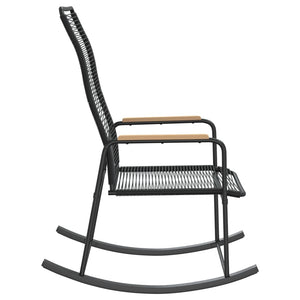 Garten-Schaukelstuhl Schwarz 59x79,5x104 cm PVC Rattan