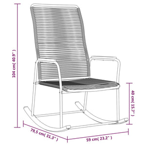 Garten-Schaukelstuhl Schwarz 59x79,5x104 cm PVC Rattan