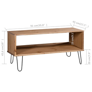 vidaXL Table basse New York Bois massif de pin naturel