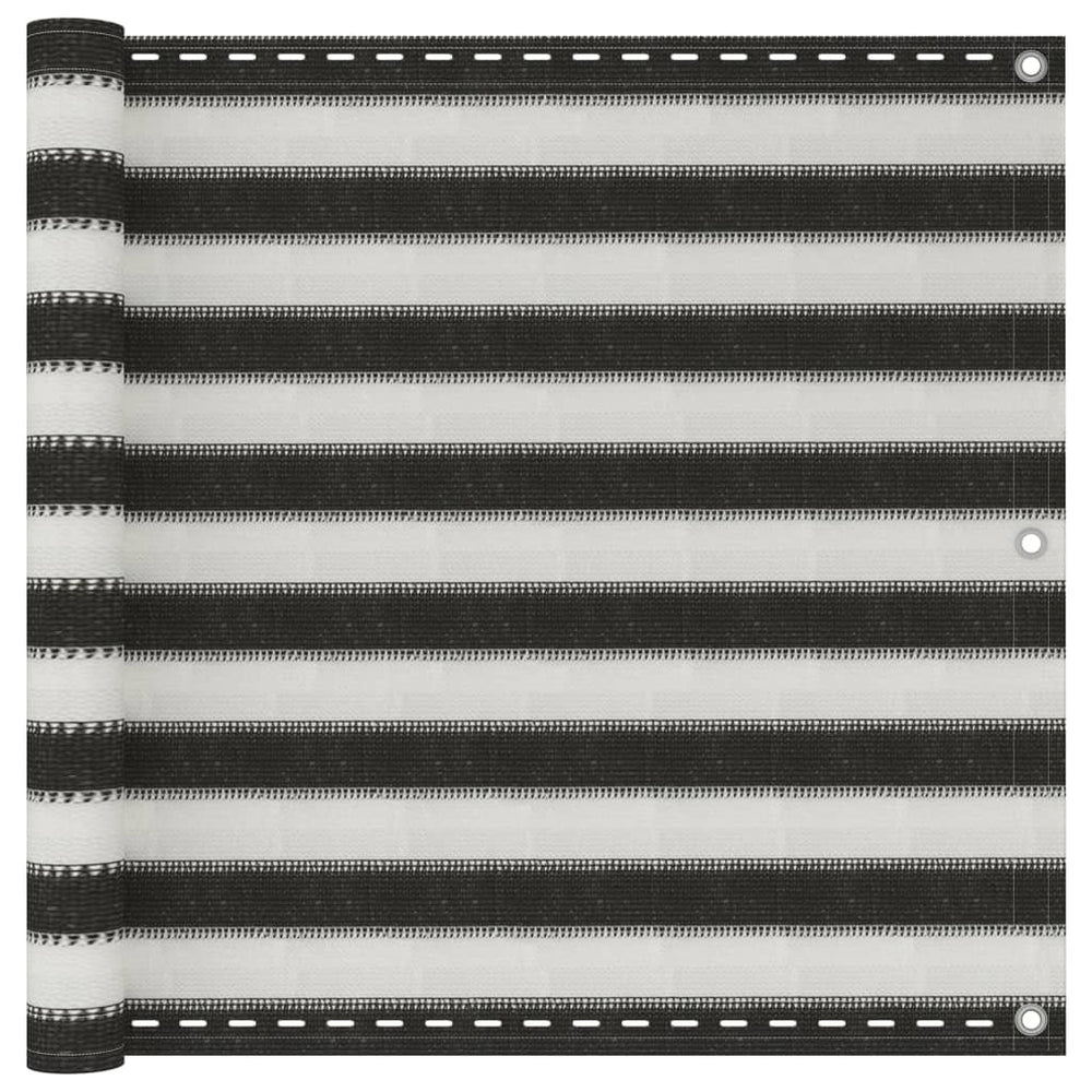 vidaXL Brise-vue de balcon en PEHD 90x500 cm Anthracite et blanc