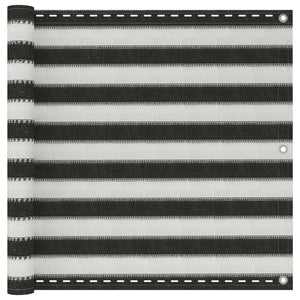 Balkon-Sichtschutz HDPE 90x500 cm Anthrazit und Weiß
