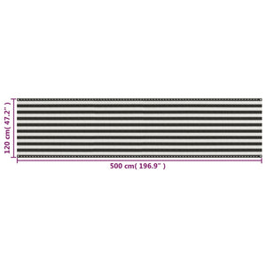 Balkon-Sichtschutz HDPE 120x500 cm Anthrazit und Weiß
