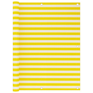 Balkon-Sichtschutz Gelb und Weiß 120x500 cm HDPE