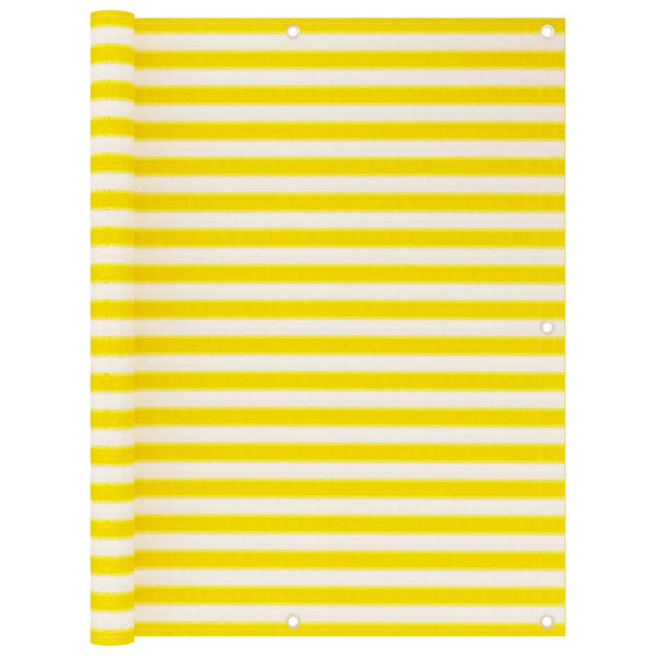 Balkon-Sichtschutz Gelb und Weiß 120x500 cm HDPE