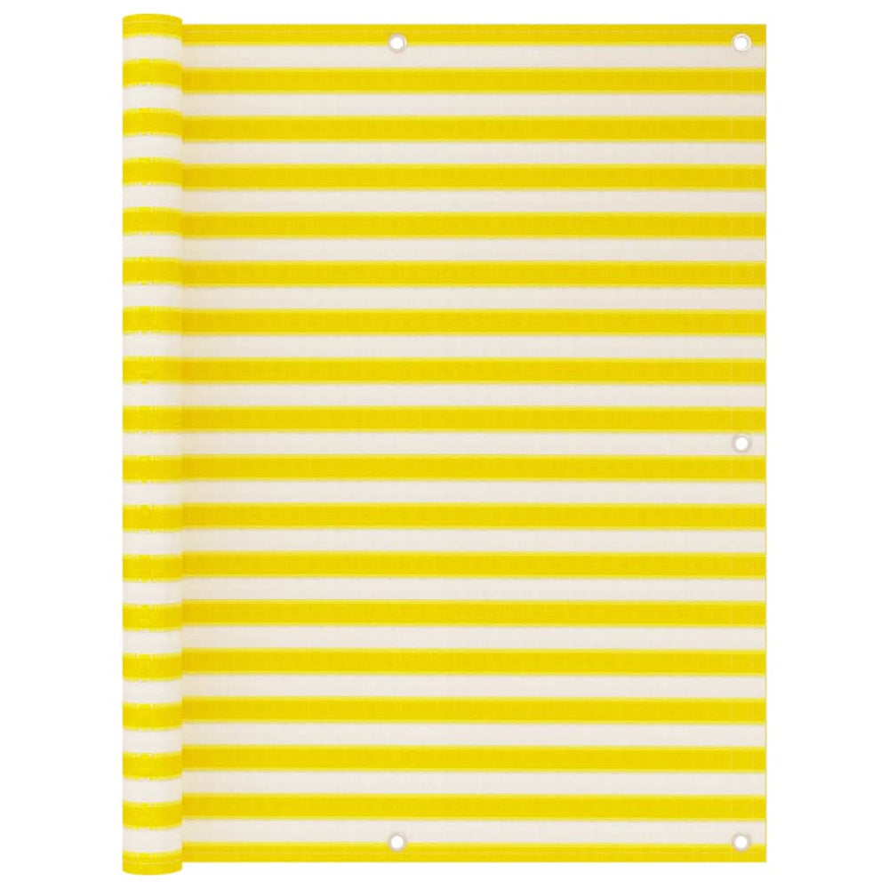 vidaXL Brise-vue de balcon Jaune et blanc 120x600 cm PEHD