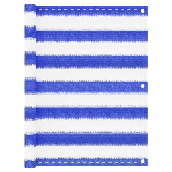 Balkon-Sichtschutz Blau und Weiß 75x500 cm HDPE
