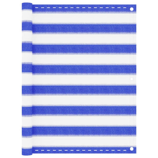 Balkon-Sichtschutz Blau und Weiß 90x300 cm HDPE