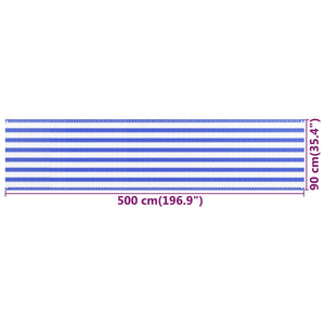 Balkon-Sichtschutz Blau und Weiß 90x500 cm HDPE