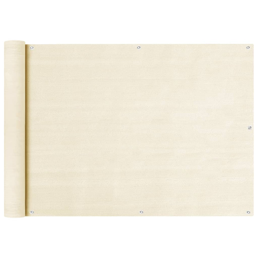 vidaXL Brise-vue de balcon crème 75x400 cm HDPE