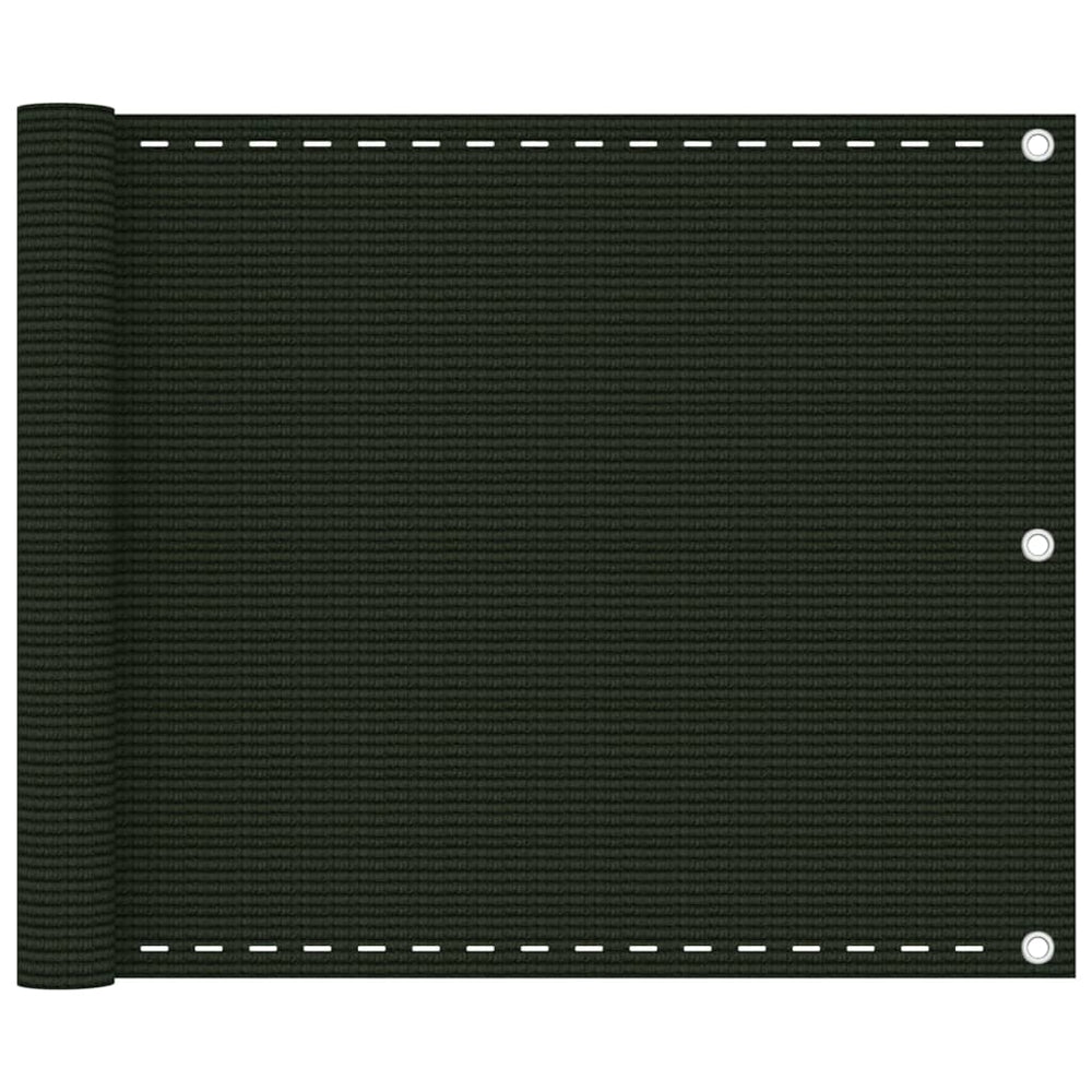 vidaXL Brise-vue de balcon vert foncé 75x600 cm PEHD