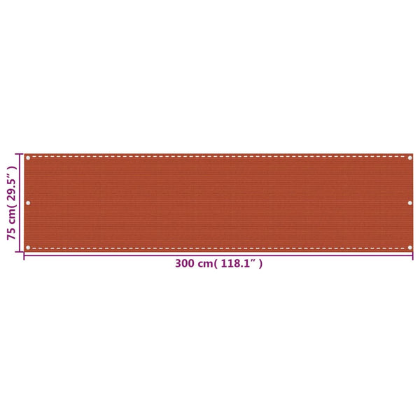 Balkon-Sichtschutz Orange 75x300 cm HDPE