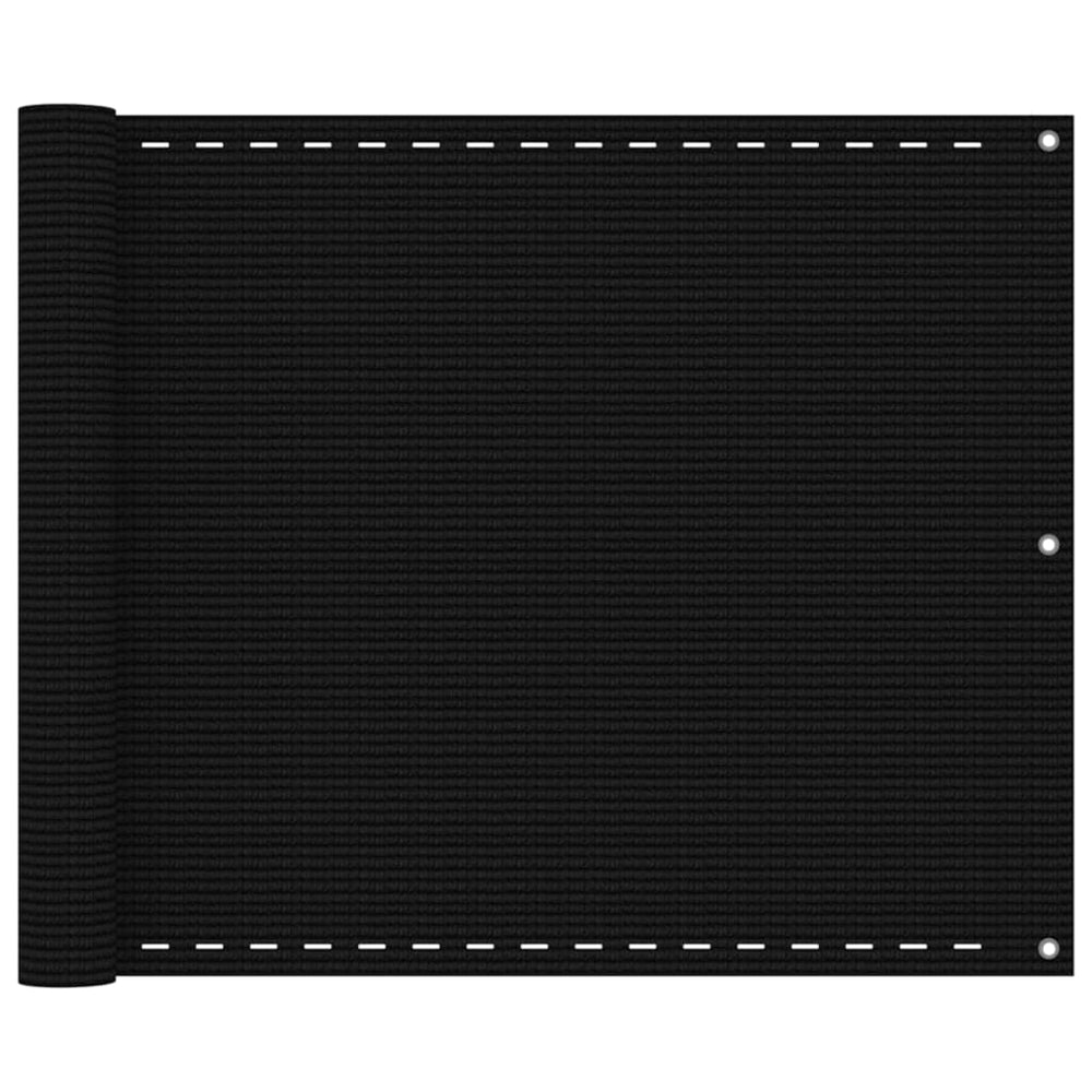 vidaXL Brise-vue de balcon noir 75x400 cm PEHD