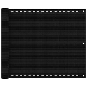 Balkon-Sichtschutz Schwarz 75x400 cm HDPE