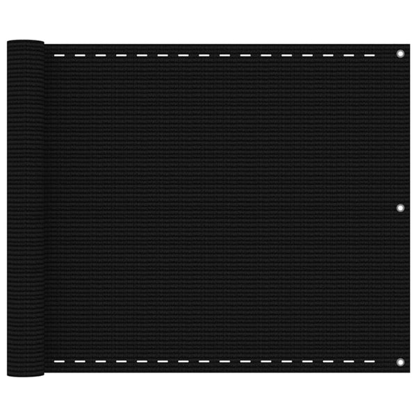 Balkon-Sichtschutz Schwarz 75x400 cm HDPE