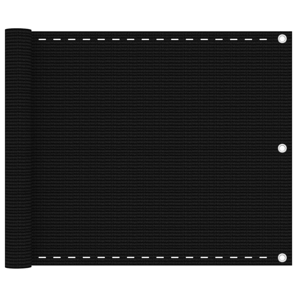 vidaXL Brise-vue de balcon noir 75x500 cm PEHD