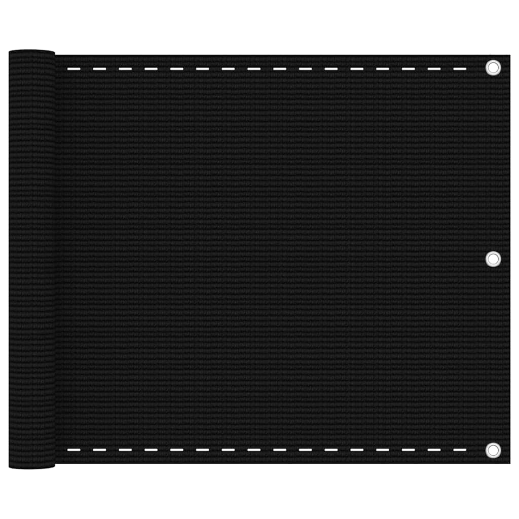 Balkon-Sichtschutz Schwarz 75x500 cm HDPE