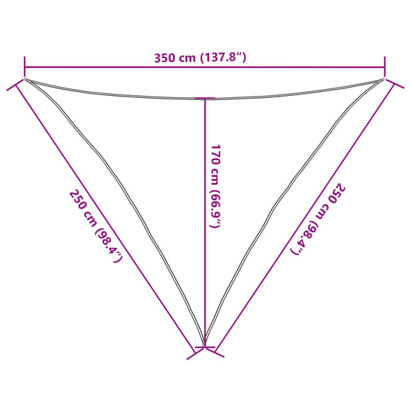 Sonnensegel 160 g/m² Anthrazit 2,5x2,5x3,5 m HDPE
