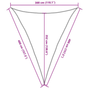 Sonnensegel 160 g/m² Anthrazit 3x4x4 m HDPE