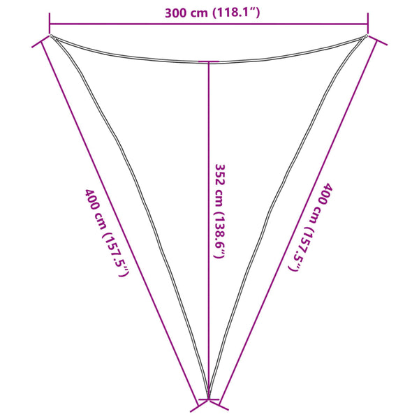 Sonnensegel 160 g/m² Anthrazit 3x4x4 m HDPE
