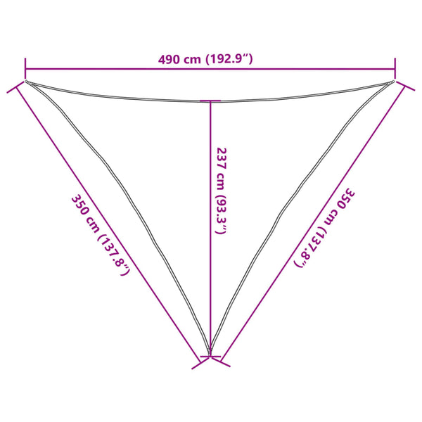 Sonnensegel 160 g/m² Anthrazit 3,5x3,5x4,9 m HDPE