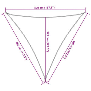 Sonnensegel 160 g/m² Anthrazit 4x4x4 m HDPE